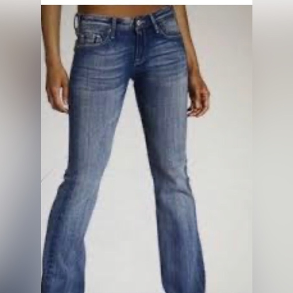 Vigoss Studio  Distressed straight leg British flag pocket jeans size 25